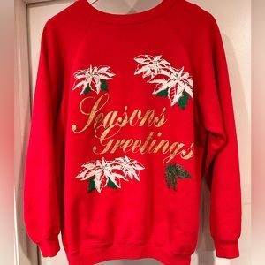 Vintage Hanes Season’s Greetings Crewneck Sweatshirt Size Large